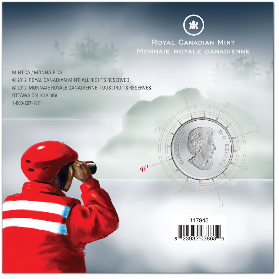Image 603178_ALTMORE3.jpg, Product 603-178 / Price $24.95, 50th Anniversary of the Canadian Coast Guard 25-Cent Coloured Coin from Royal Canadian Mint (RCM) on TSC.ca's Coins department