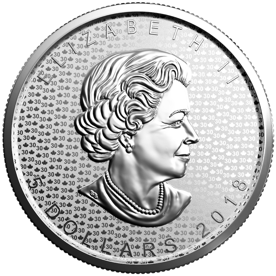 Image 603183_ALTMORE4.jpg, Product 603-183 / Price $419.95, 2018 $5 Fine Silver Two-Coin Set: 30th Anniversary of the Silver Maple Leaf from Royal Canadian Mint (RCM) on TSC.ca's Coins department