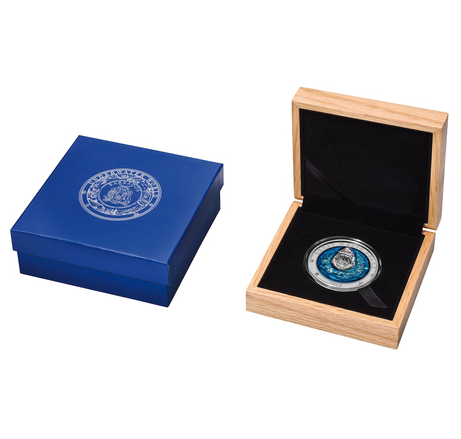 Image 603184_ALTMORE3.jpg, Product 603-184 / Price $399.95, 2018 Great White Shark $5 Coin 3-Ounce Fine Silver with Ultra-High Relief, Enamel and Antique Finish from Canadian Coin & Currency on TSC.ca's Coins department