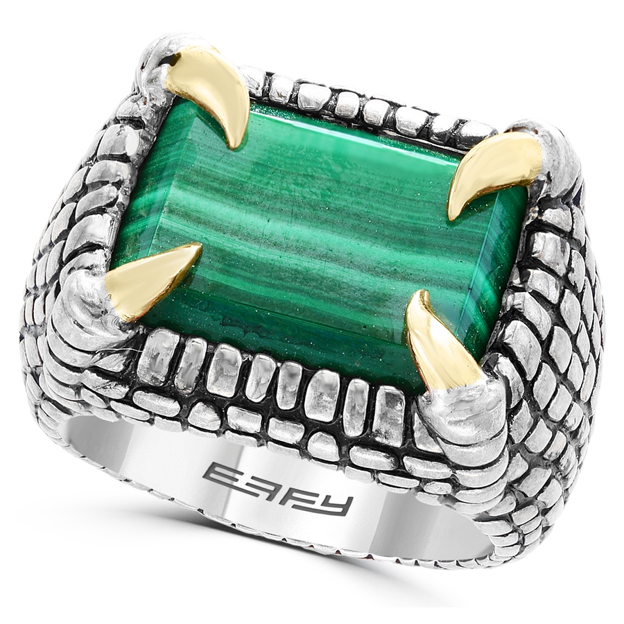 Image 603236.jpg, Product 603-236 / Price $472.99, EFFY Men's Sterling Silver & 14K Yellow Gold Malachite Ring from Effy Jewellery on TSC.ca's Jewellery department