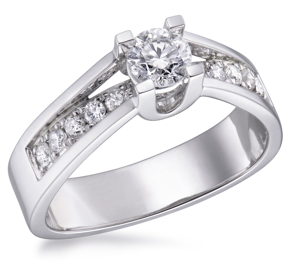 Image 603797.jpg, Product 603-797 / Price $3,699.99, Canadian Dreams 14K White Gold .45ctw Center Solitair And .30ctw Shoulders Diamond Ring from Canadian Dreams on TSC.ca's Jewellery department