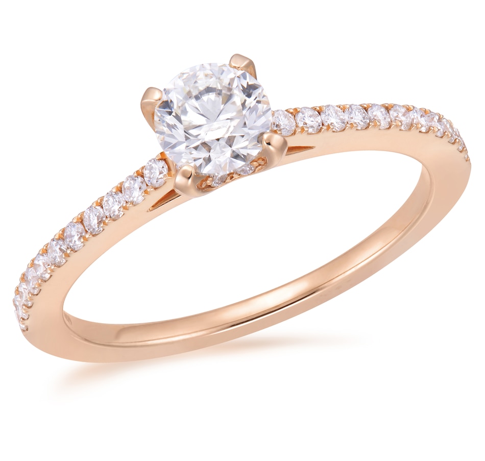 Image 603798.jpg, Product 603-798 / Price $3,999.99, Canadian Dreams 14K Rose Gold .48ctw Center Solitaire and .22ctw Shoulders Diamond Ring from Canadian Dreams on TSC.ca's Jewellery department