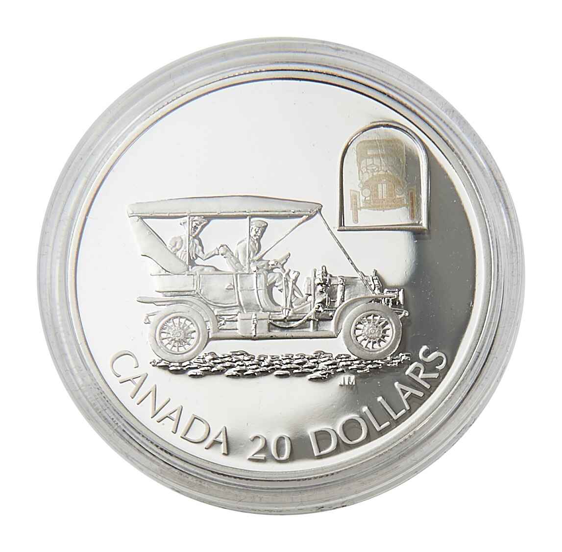2002 Canada William Lawrence $20 Sterling Silver Hologram Transportation Coin