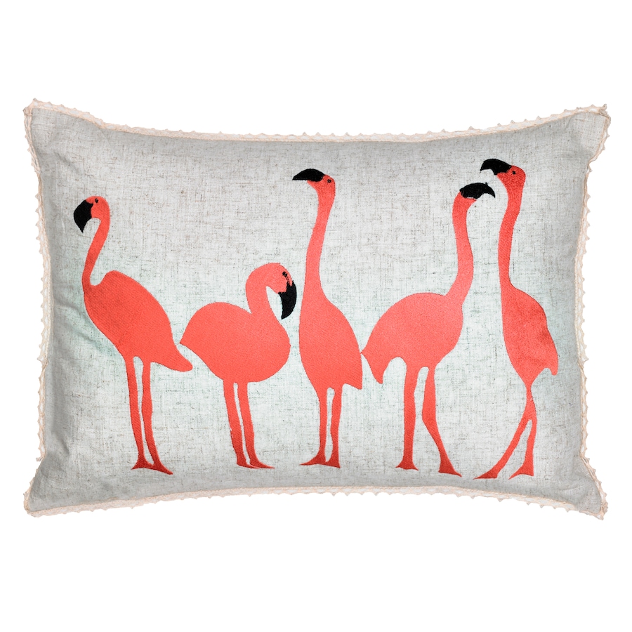 Image 609409.jpg, Product 609-409 / Price $22.99, Mera Linens Flamingo 14" x 20" Pillow with Lace Edge from Mera Linens on TSC.ca's Home & Garden department