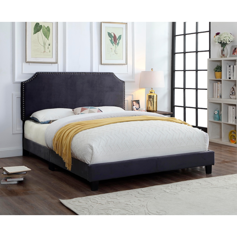 Image 609477_CHR.jpg, Product 609-477 / Price $380.99 - $458.99, Titus Upholstered Adjustable Headboard with Nailhead Trim and Bed Frame from Titus Furniture on TSC.ca's Home & Garden department