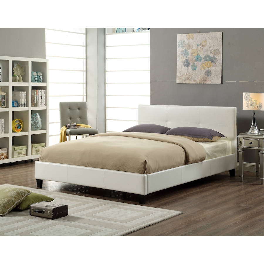 Image 609478_WHT.jpg, Product 609-478 / Price $401.99 - $536.99, Titus Upholstered Panel Headboard and Bed Frame from Titus Furniture on TSC.ca's Home & Garden department