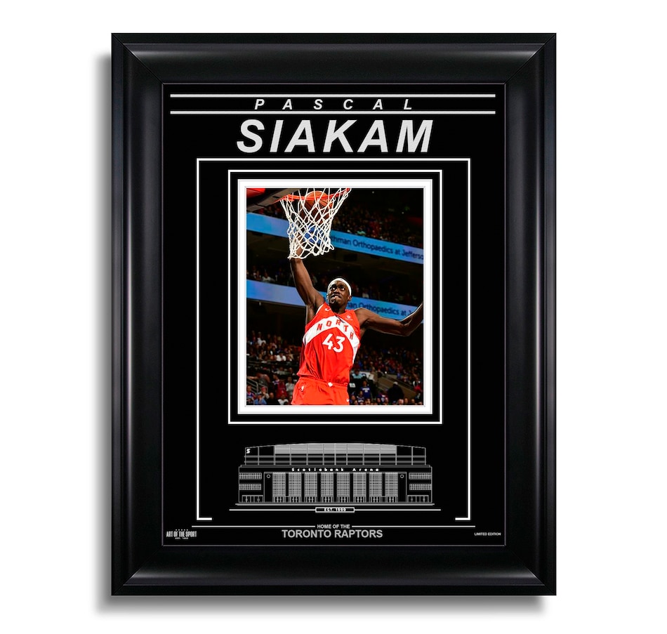 Image 609556.jpg, Product 609-556 / Price $119.99, Pascal Siakam Toronto Raptors Engraved Framed Photo - Dunk on TSC.ca's Sports department