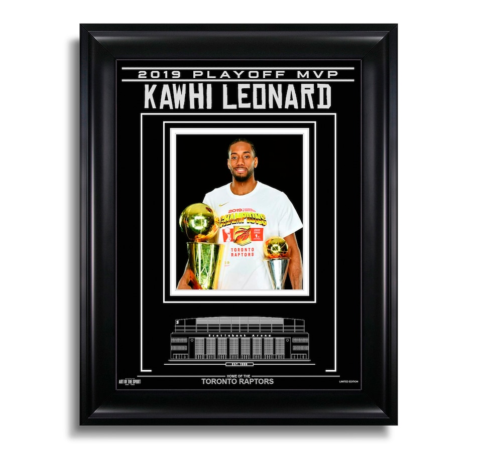 Image 609568.jpg, Product 609-568 / Price $129.99, Kawhi Leonard Toronto Raptors Engraved Framed Photo - 2019 Playoff MVP Spotlight on TSC.ca's Sports department