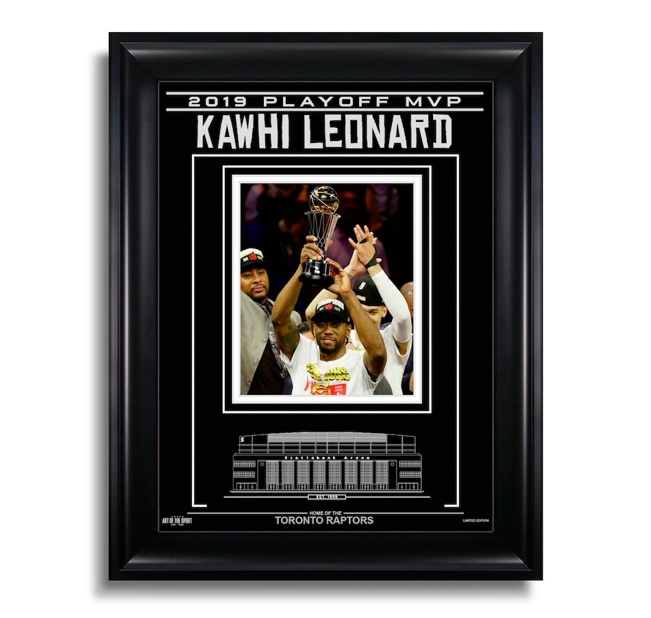 Image 609569.jpg, Product 609-569 / Price $129.99, Kawhi Leonard Toronto Raptors Engraved Framed Photo - 2019 Playoff MVP on TSC.ca's Sports department