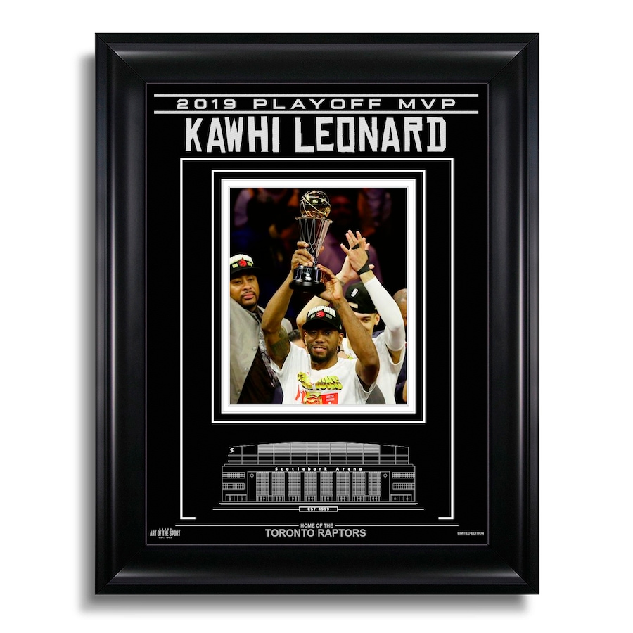 Image 609569.jpg, Product 609-569 / Price $129.99, Kawhi Leonard Toronto Raptors Engraved Framed Photo - 2019 Playoff MVP  on TSC.ca's Sports department