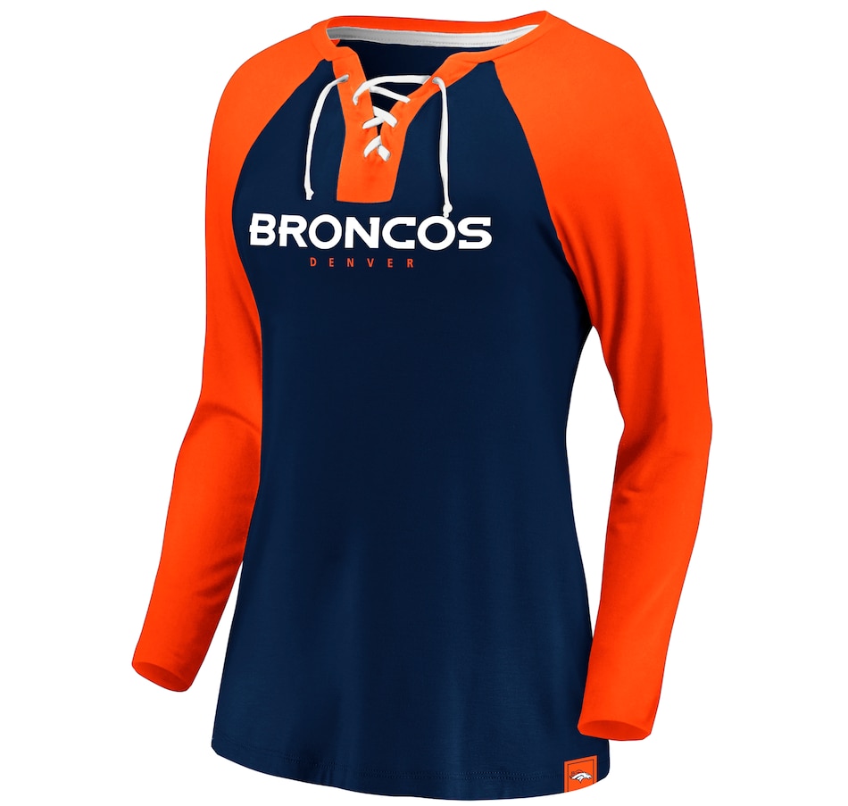 Lids Denver Broncos G-III 4Her by Carl Banks Women's MVP Raglan Hoodie Long  Sleeve T-Shirt - White