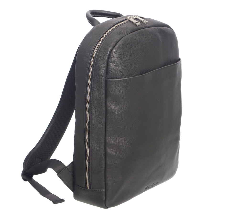 Clothing & Shoes - Handbags - Backpacks - Club Rochelier Slim Leather  Business Backpack With Laptop Pocket-Black - Online Shopping for Canadians