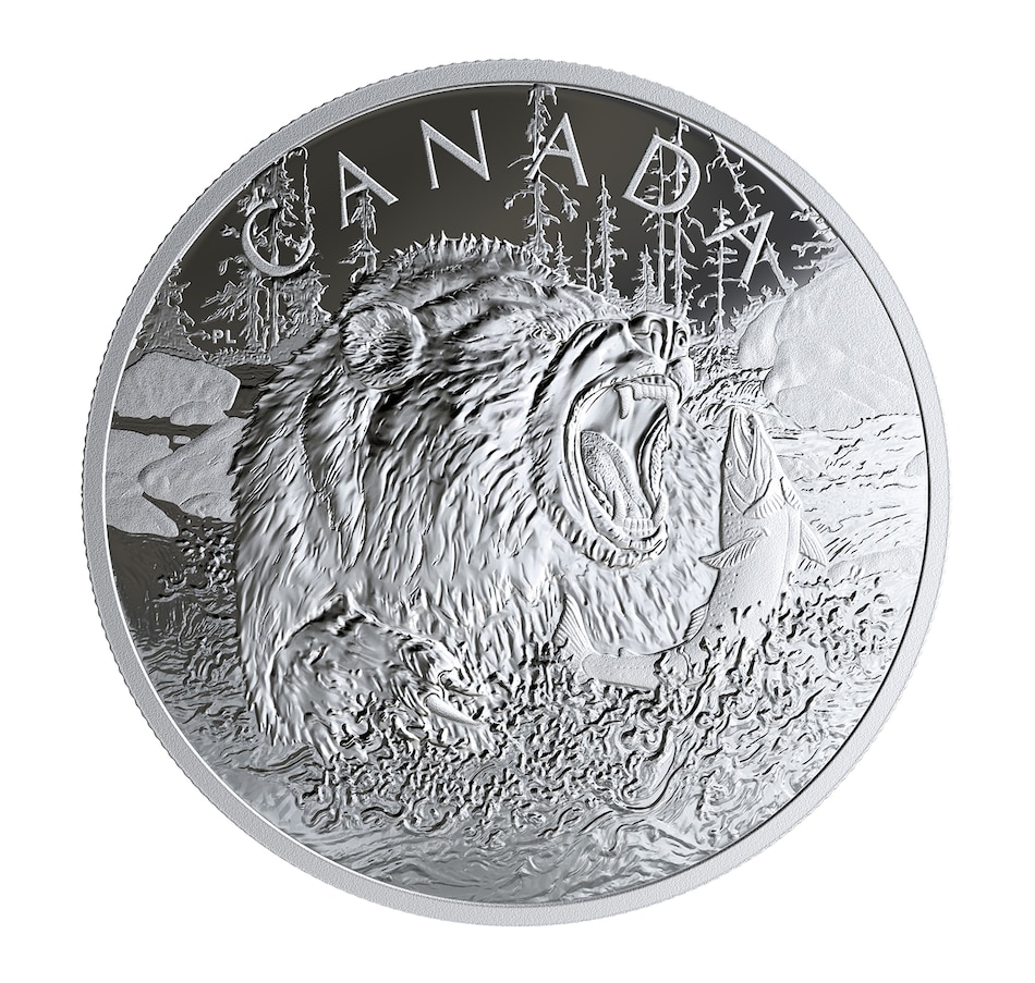 Image 609893.jpg, Product 609-893 / Price $1,199.95, 2019 $125 Fine Silver Coin Primal Predators: the Grizzly from Royal Canadian Mint (RCM) on TSC.ca's Coins department