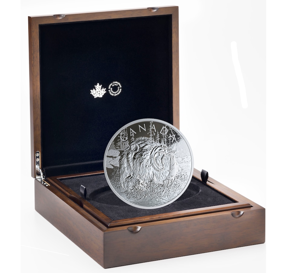Image 609893_ALTMORE2.jpg, Product 609-893 / Price $1,199.95, 2019 $125 Fine Silver Coin Primal Predators: the Grizzly from Royal Canadian Mint (RCM) on TSC.ca's Coins department