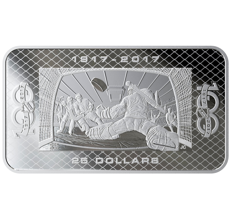 Image 609931.jpg, Product 609-931 / Price $139.95, 2017 $25 Fine Silver Coin 100th Anniversary of the NHL from Royal Canadian Mint (RCM) on TSC.ca's Coins department