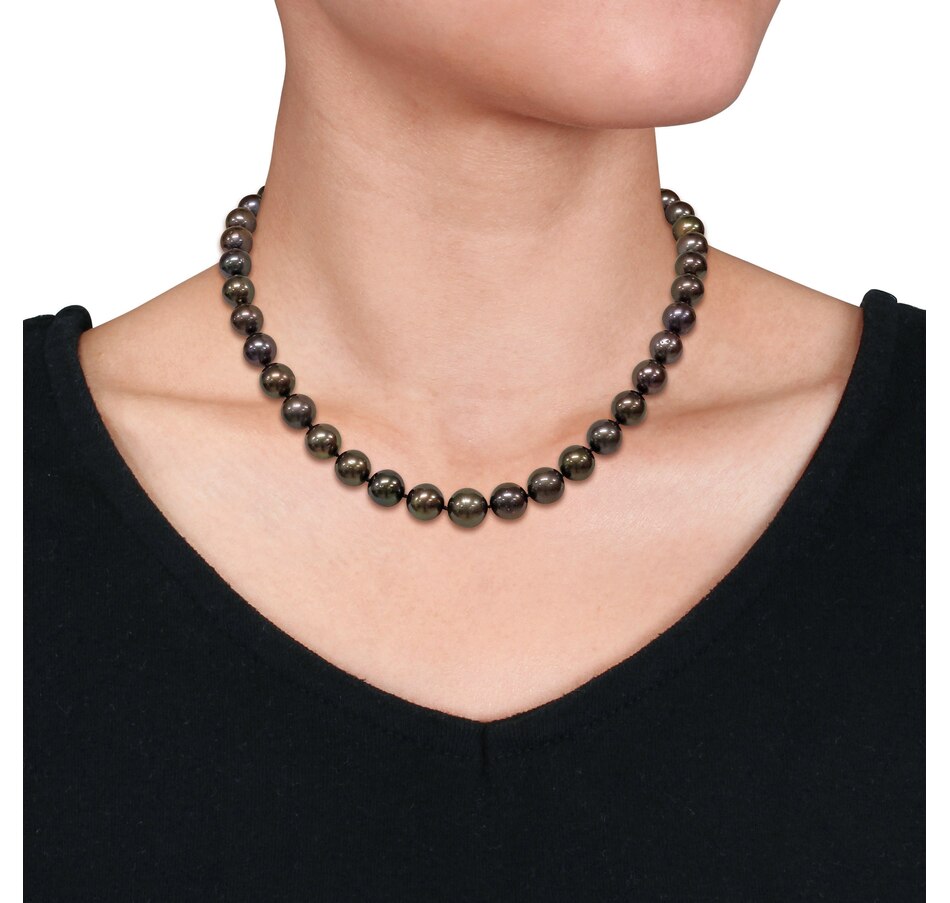 Image 610799_ALTMORE3.jpg, Product 610-799 / Price $2,400.00, AMOUR Pearls 14K White Gold 9-11mm Black Tahitian Cultured Pearl Strand Necklace from Amour Pearls on TSC.ca's Jewellery department