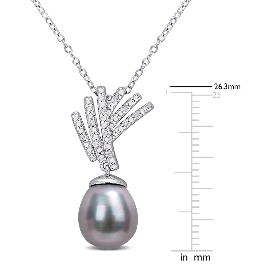 Image 611923_ALTMORE2.jpg, Product 611-923 / Price $149.00, AMOUR Pearls Sterling Silver 9.5-10mm Black Tahitian Cultured Pearl & Diamond Pendant with Chain from Amour Pearls on TSC.ca's Jewellery department