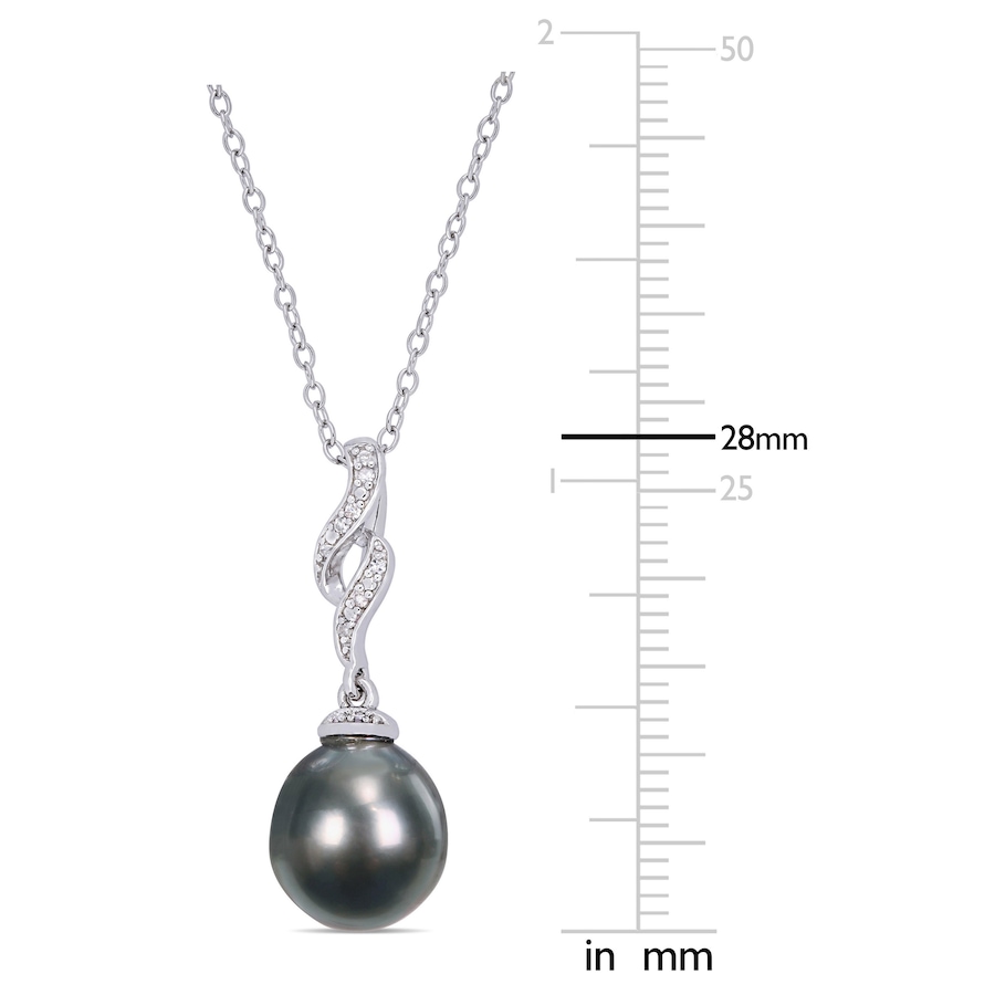 Image 613100_ALTMORE2.jpg, Product 613-100 / Price $173.00, AMOUR Pearls Sterling Silver 9.5-10mm Black Tahitian Cultured Pearl & Diamond Pendant with Chain from Amour Pearls on TSC.ca's Jewellery department