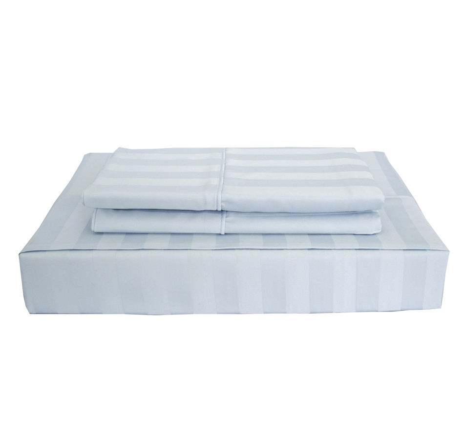 Image 613566_BLU.jpg, Product 613-566 / Price $139.99 - $249.99, Maholi Bamboo Stripe 310 Thread Count Sheet Set from Maholi on TSC.ca's Home & Garden department