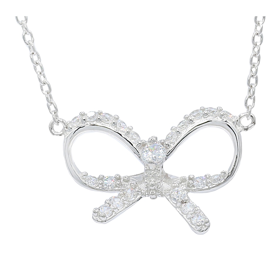 Jewellery Necklaces & Pendants Pendant Necklaces Diamonelle Sterling Silver Diamonelle Bow