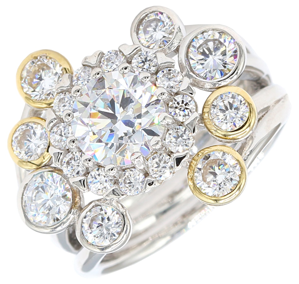 Image 617643.jpg, Product 617-643 / Price $241.99, Diamonelle Sterling Silver/14K Yellow Gold Prong & Bezel Set Diamonelle Ring from Diamonelle on TSC.ca's Jewellery department