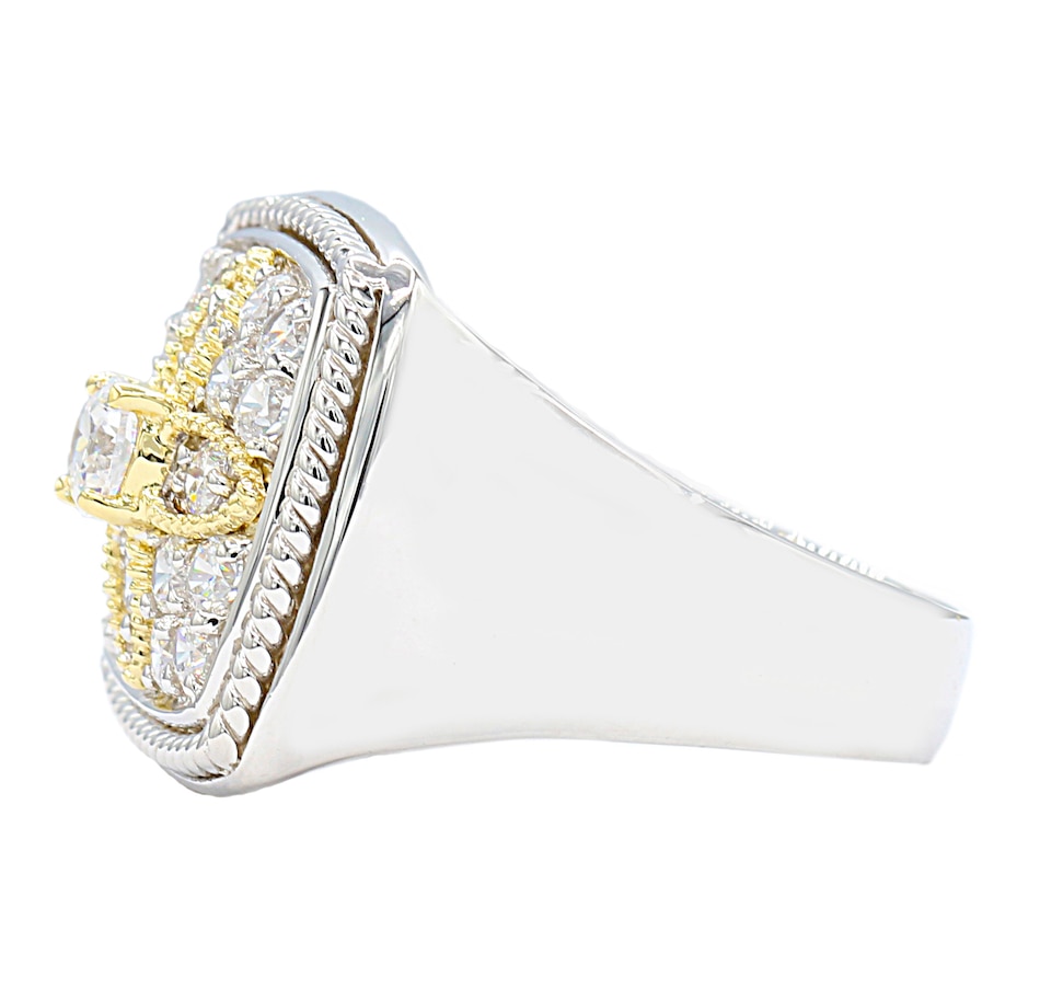 Image 617645_ALTMORE1.jpg, Product 617-645 / Price $188.99, Diamonelle Sterling Silver/14K Yellow Gold Square Shape Pave Diamonelle Ring from Diamonelle on TSC.ca's Jewellery department
