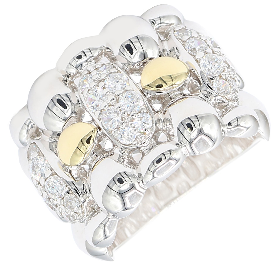 Image 617646.jpg, Product 617-646 / Price $178.99, Diamonelle Sterling Silver/14K Yellow Gold Diamonelle Bubble Ring from Diamonelle on TSC.ca's Jewellery department