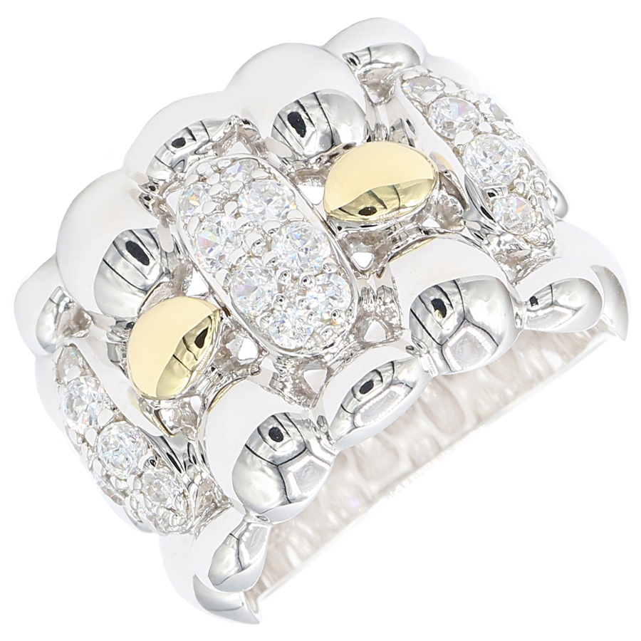 Image 617646.jpg, Product 617-646 / Price $178.99, Diamonelle Sterling Silver/14K Yellow Gold Diamonelle Bubble Ring from Diamonelle on TSC.ca's Jewellery department