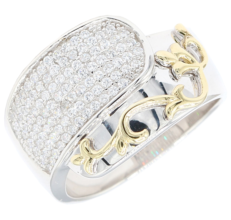 Image 617647.jpg, Product 617-647 / Price $262.99, Diamonelle Sterling Silver/14K Yellow Gold Diamonelle Bypass Ring from Diamonelle on TSC.ca's Jewellery department