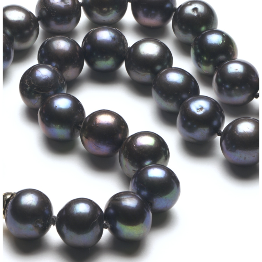 Image 617688.jpg, Product 617-688 / Price $300.99, Sterling Silver 10.5-11mm Black Pearl Necklace with Ball Clasp from Sugoi Pearls on TSC.ca's Jewellery department