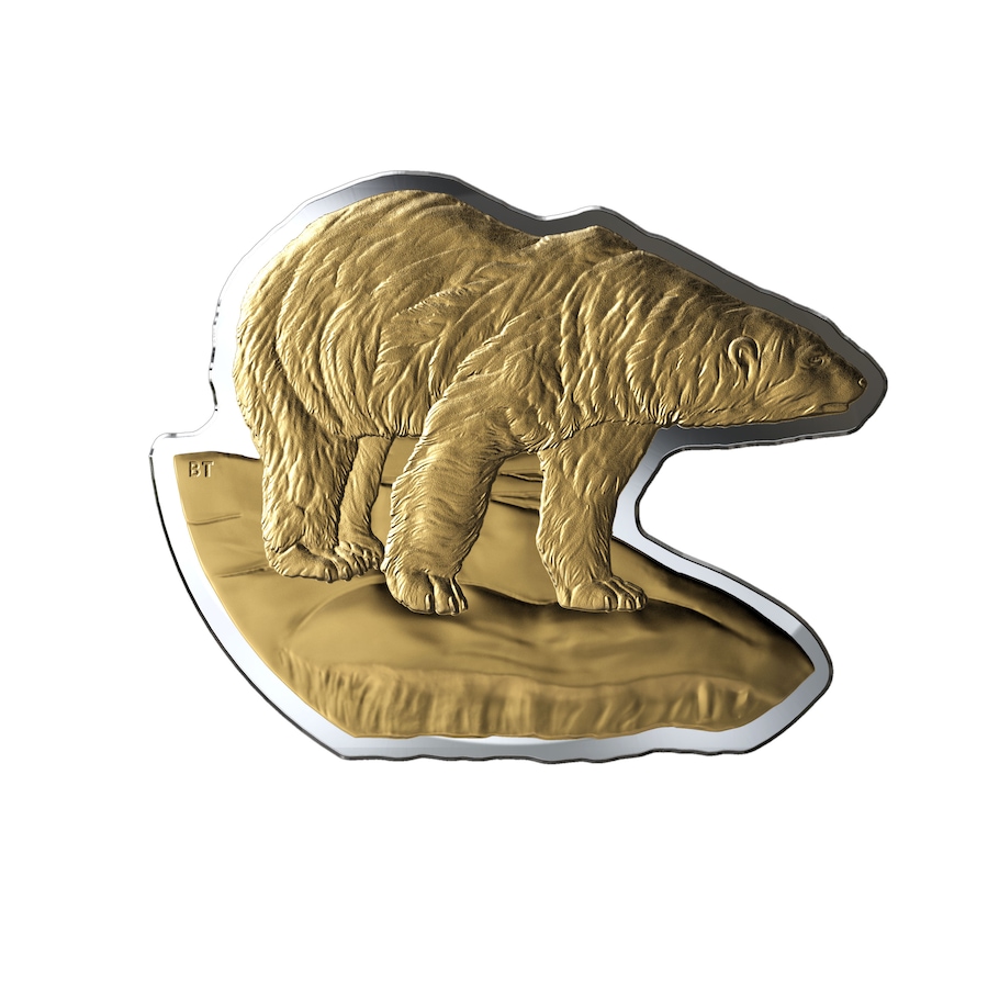 Image 618465.jpg, Product 618-465 / Price $329.95, 2020 Real Shapes $50 Three-Ounce Fine Silver Coin - Polar Bear from Royal Canadian Mint (RCM) on TSC.ca's Coins department
