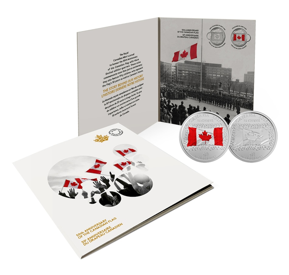 Image 618488_ALTMORE3.jpg, Product 618-488 / Price $99.95, 2019 $20 Fine Silver Coin - The Canadian Flag plus Bonus Collector Coin Folder with Flag Quarters from Royal Canadian Mint (RCM) on TSC.ca's Coins department