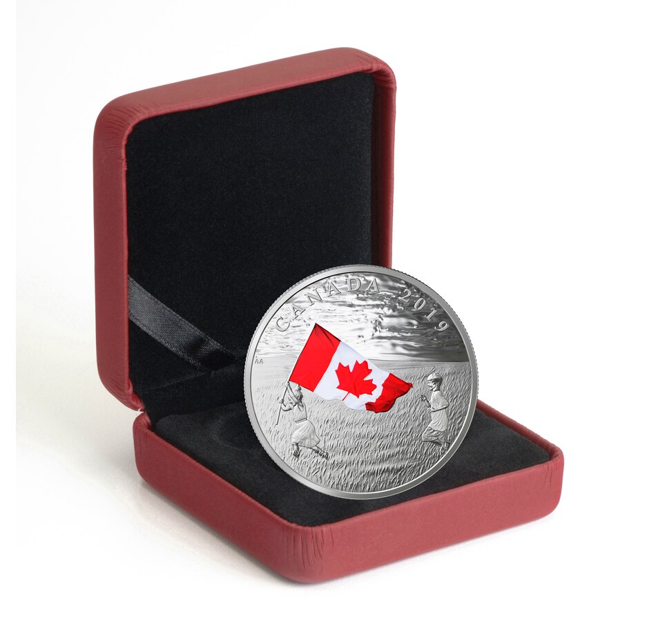 Image 618488_ALTMORE6.jpg, Product 618-488 / Price $99.95, 2019 $20 Fine Silver Coin - The Canadian Flag plus Bonus Collector Coin Folder with Flag Quarters from Royal Canadian Mint (RCM) on TSC.ca's Coins department
