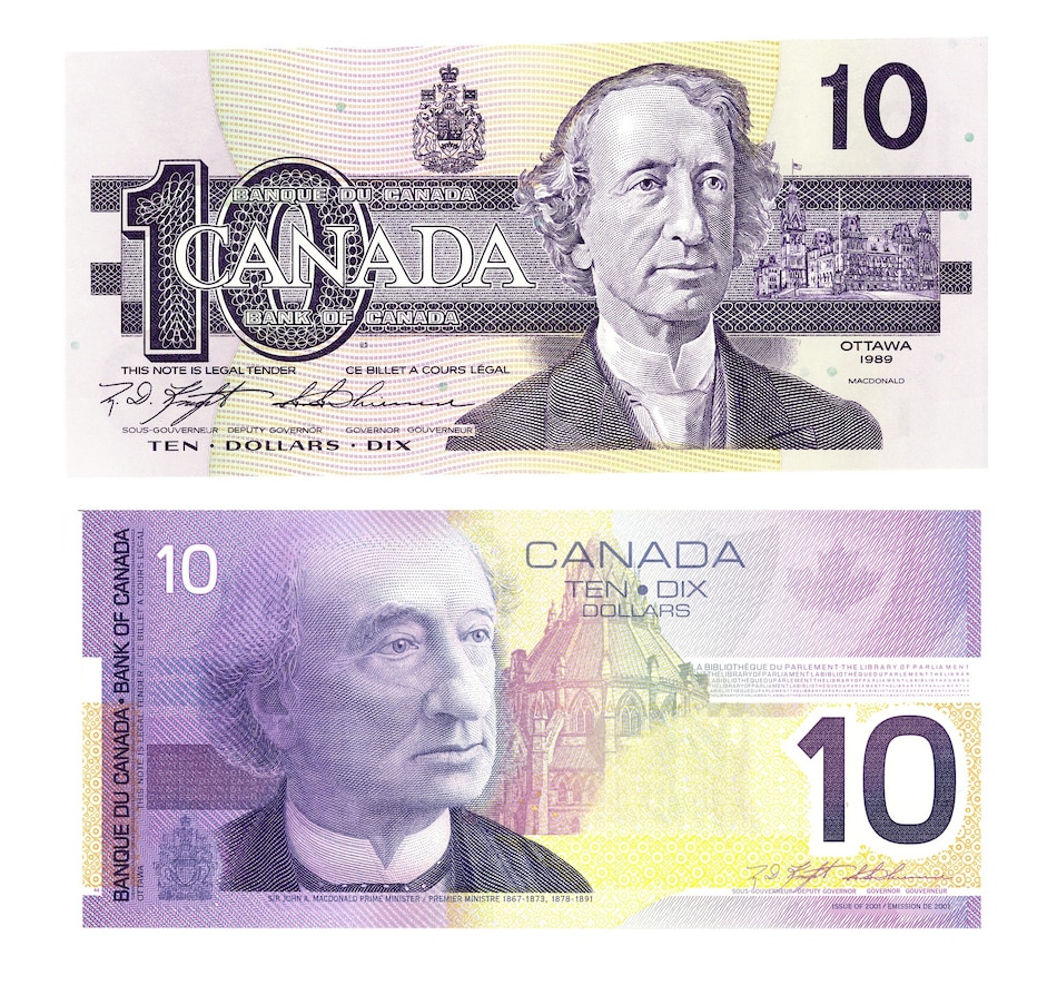 Image 618508.jpg, Product 618-508 / Price $89.95, $10 Matched Serial Number Set 1989/2001 from Canadian Coin & Currency on TSC.ca's Coins department