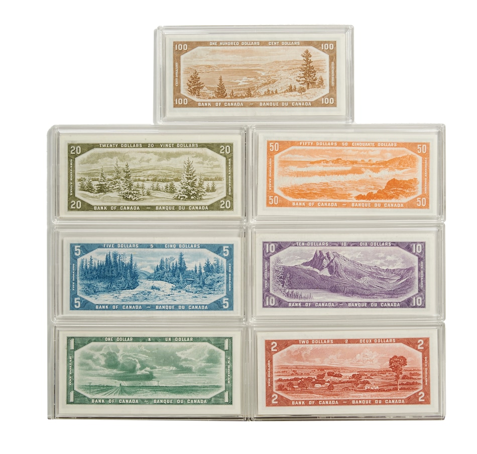 Image 618680_ALTMORE1.jpg, Product 618-680 / Price $799.95, 1954 Paper Money Collection - $1, $2, $5, $10, $20, $50 and $100 with Scarce Beattie/Coyne Signatures from Canadian Coin & Currency on TSC.ca's Coins department