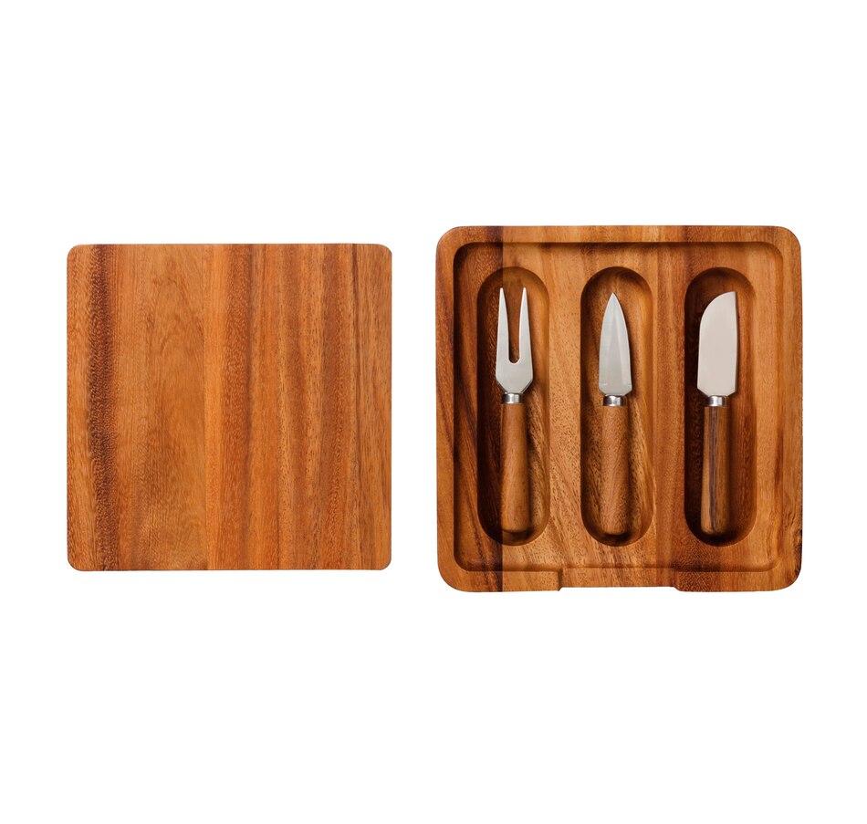 tsc.ca Acacia Wood Cheese Board and Knife Set