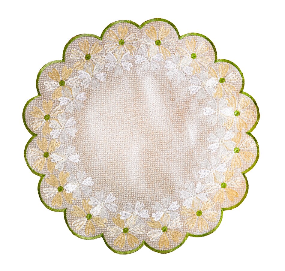 Image 619051.jpg, Product 619-051 / Price $43.99, Mera Linens Daisies Scalloped Round Placemat (Set of 4) from Mera Linens on TSC.ca's Kitchen department