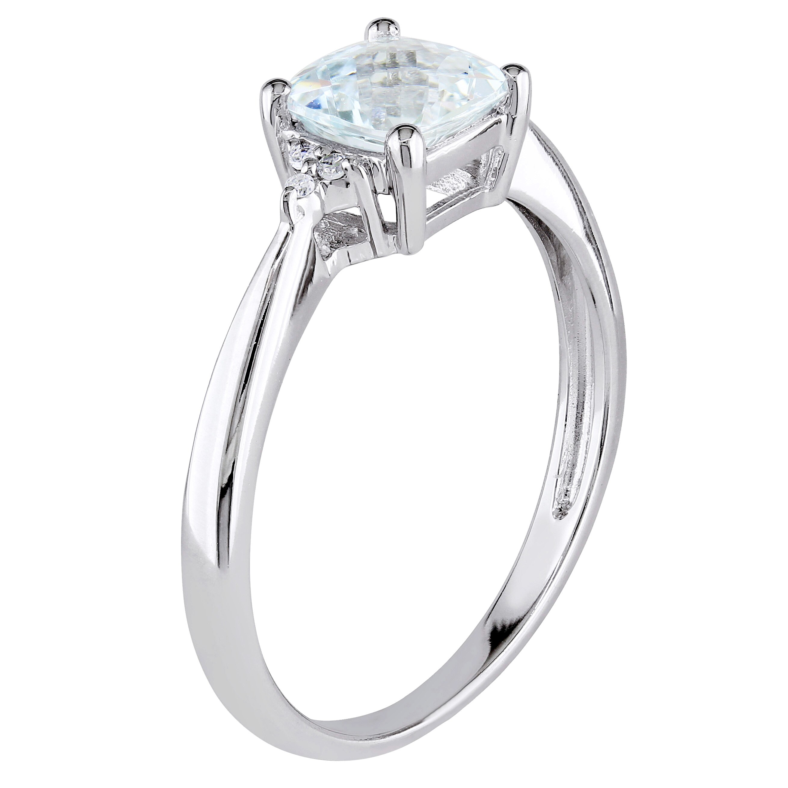 Jewellery - Rings - Sophia B 10K White Gold Aquamarine & Diamond Ring ...