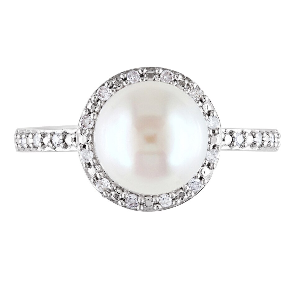 tsc.ca - Sophia B Sterling Silver Cultured Freshwater Pearl & Diamond Ring