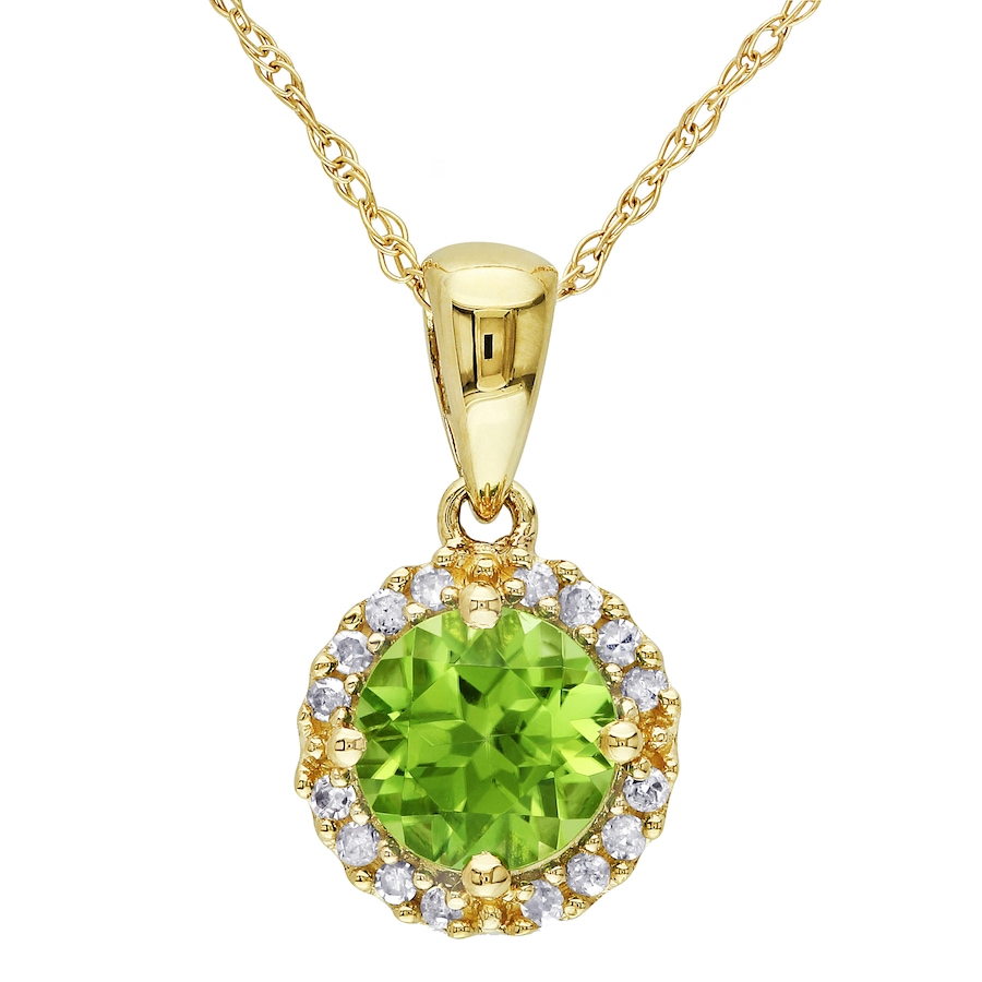 Image 619538.jpg, Product 619-538 / Price $305.00, Sofia B. 10K Yellow Gold Peridot and Diamond Halo Pendant with Chain from Sofia B on TSC.ca's Jewellery department