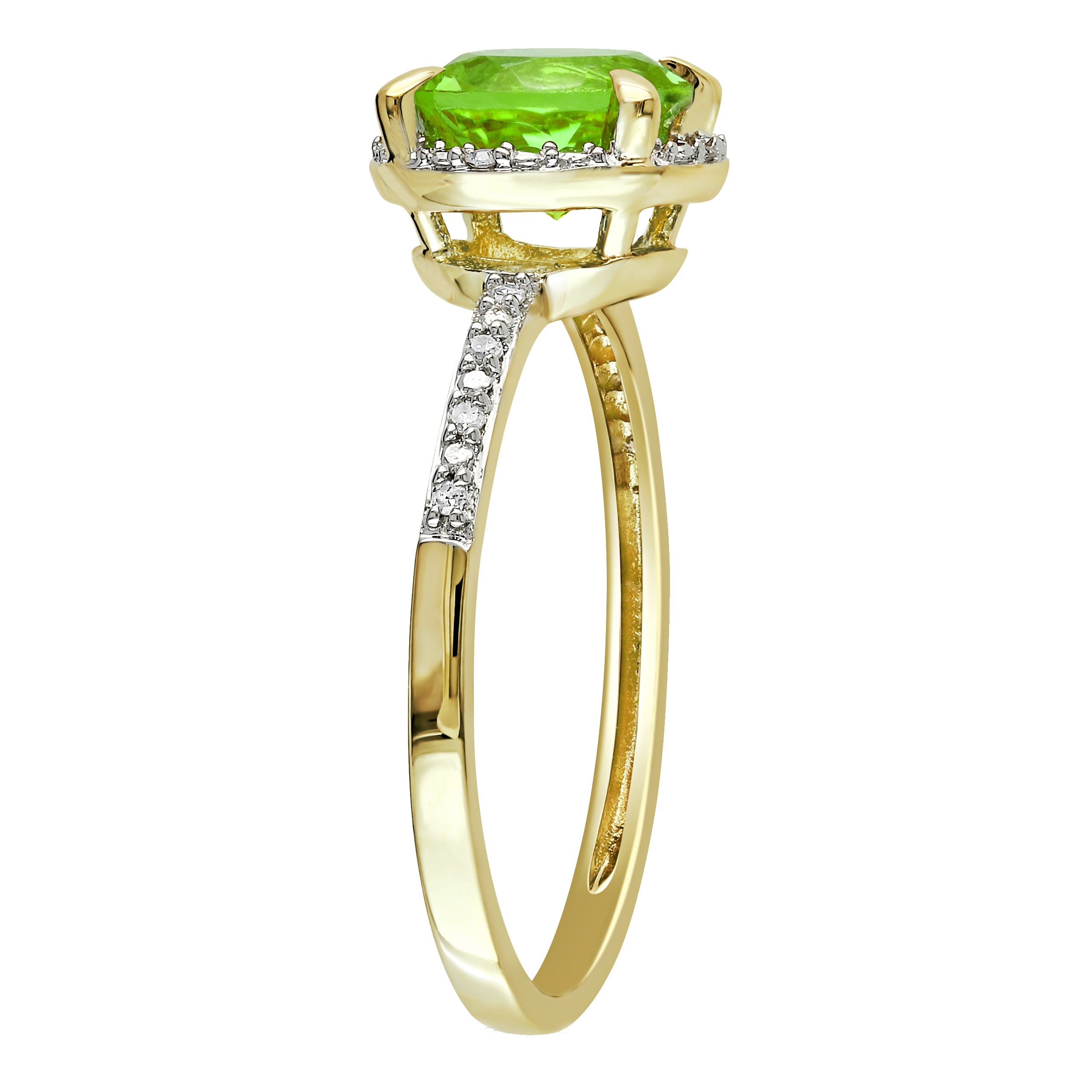 Jewellery - Rings - Rings - Halo - Sophia B 10K Yellow Gold Peridot ...