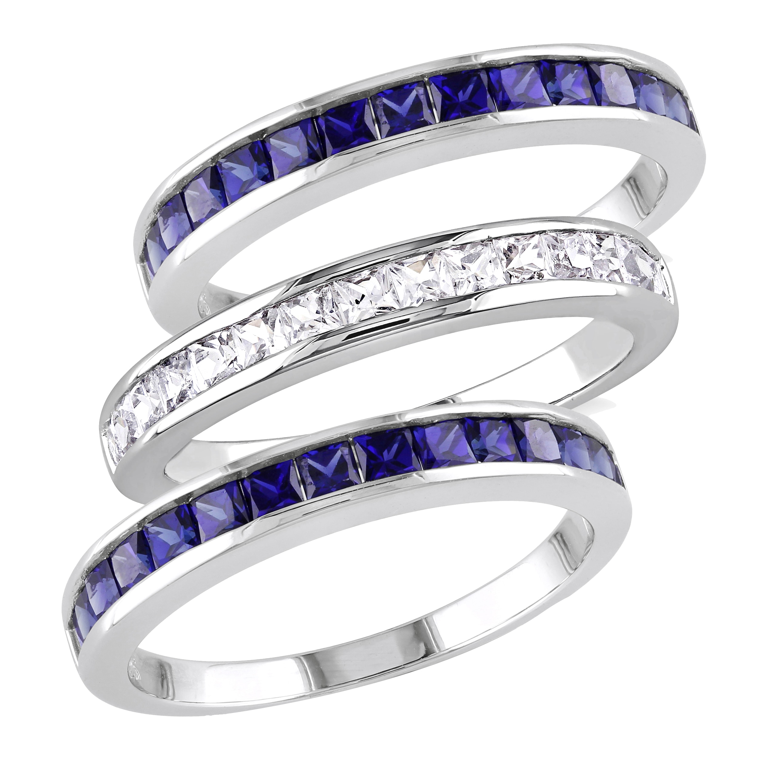 Jewellery - Rings - Bands - Sofia B Sterling Silver Created Blue ...