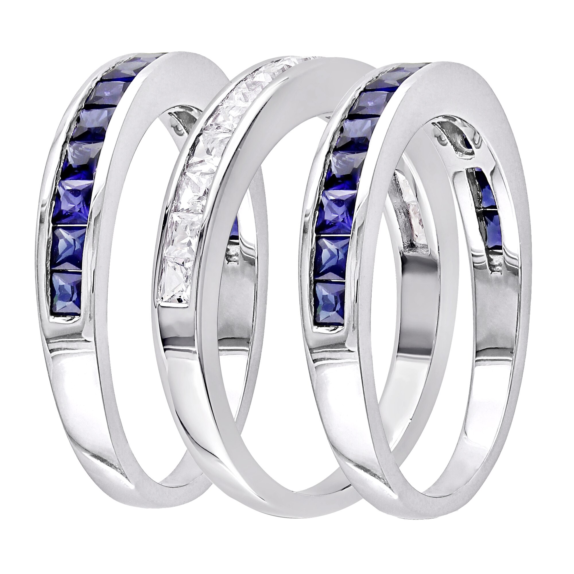 Jewellery - Rings - Bands - Sofia B Sterling Silver Created Blue ...