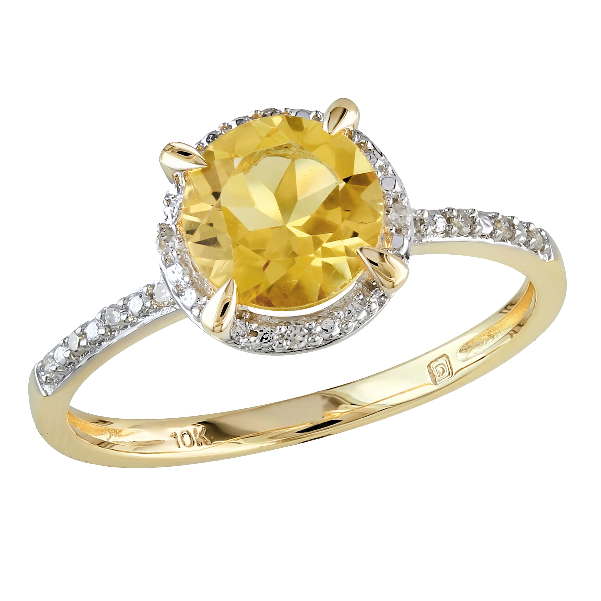 Jewellery - Rings - Sophia B 10K Yellow Gold Citrine & Diamond Ring ...