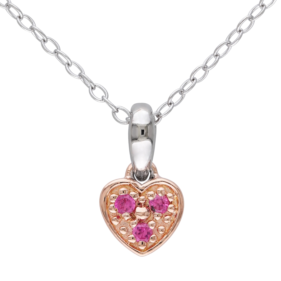 Image 619648.jpg, Product 619-648 / Price $73.99, CUTIE PIE Sterling Silver 2-Tone Created Pink Sapphire Heart Child Pendant with Chain from Cutie Pie Jewels on TSC.ca's Jewellery department