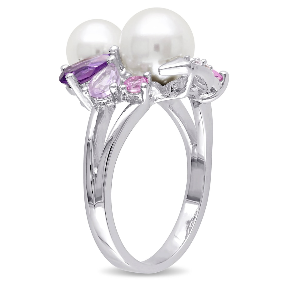 Image 623810_ALTMORE1.jpg, Product 623-810 / Price $149.99, AMOUR Pearls Sterling Silver 6.5-8mm Cultured Freshwater Pearl & Multi Gemstone Ring from Amour Pearls on TSC.ca's Jewellery department