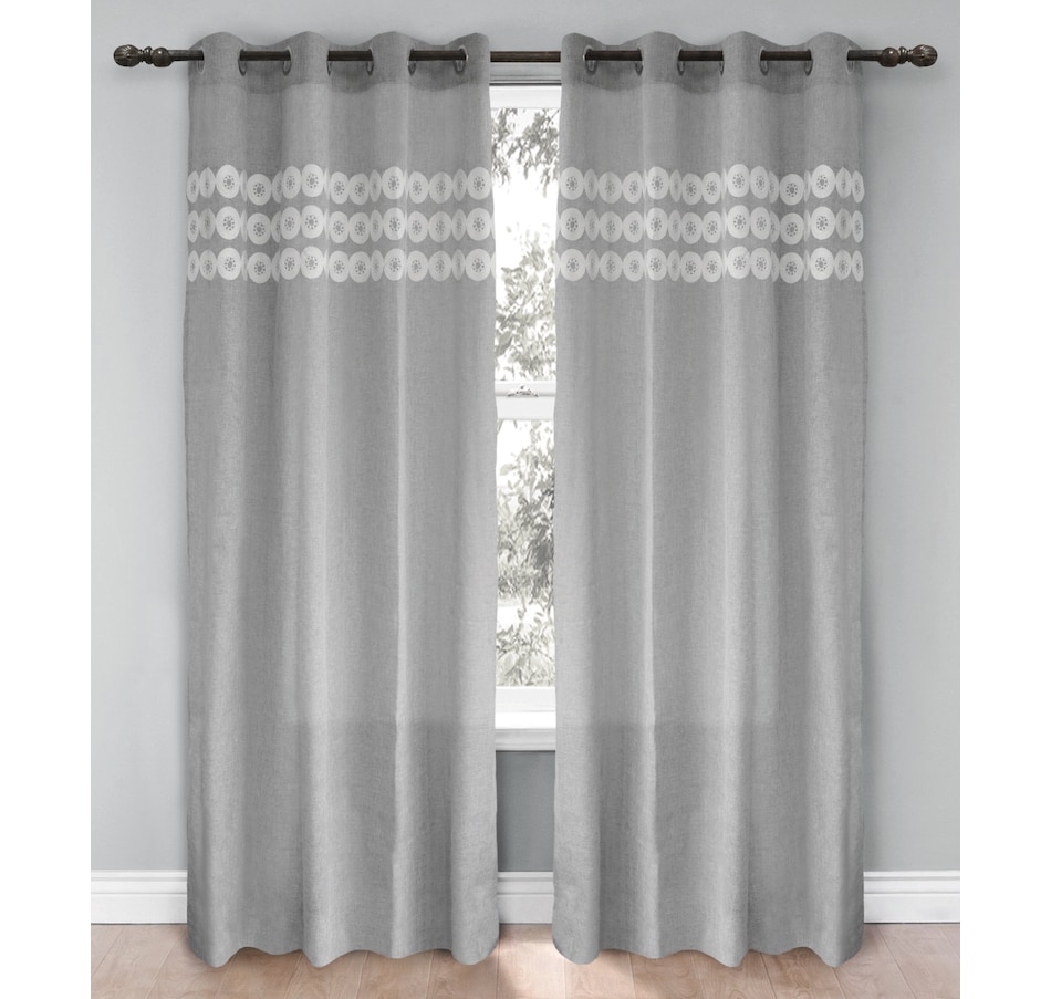 Image 625153.jpg, Product 625-153 / Price $161.00, Lady Sandra Exeter Embroidered Grommet Pair of Panels from Lady Sandra on TSC.ca's Home & Garden department