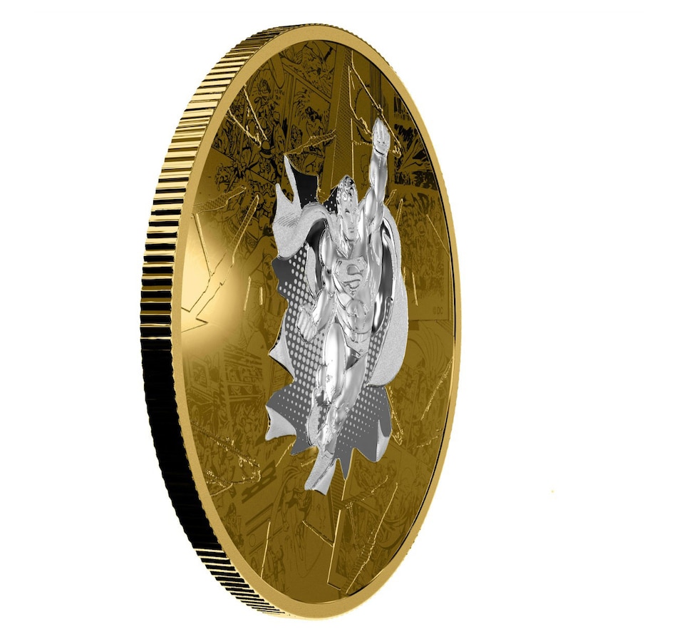 Image 625296_ALTMORE2.jpg, Product 625-296 / Price $319.95, 2017 $50 Fine Silver Superman Coin with Selective Gold Plating - DC Comics Originals The Brave and the Bold from Royal Canadian Mint (RCM) on TSC.ca's Coins department