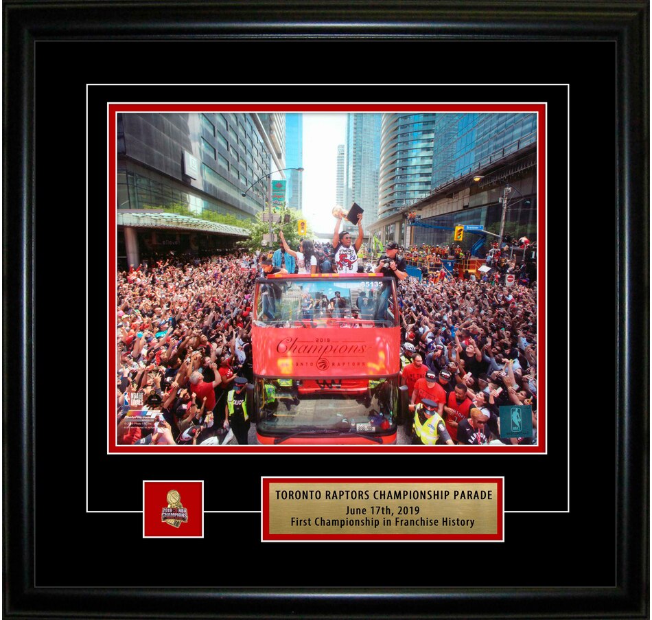 Image 625332.jpg, Product 625-332 / Price $89.99, Frameworth Toronto Raptors 8" x 10" Pin and Plate 2019 Championship Parade from Frameworth on TSC.ca's Sports department