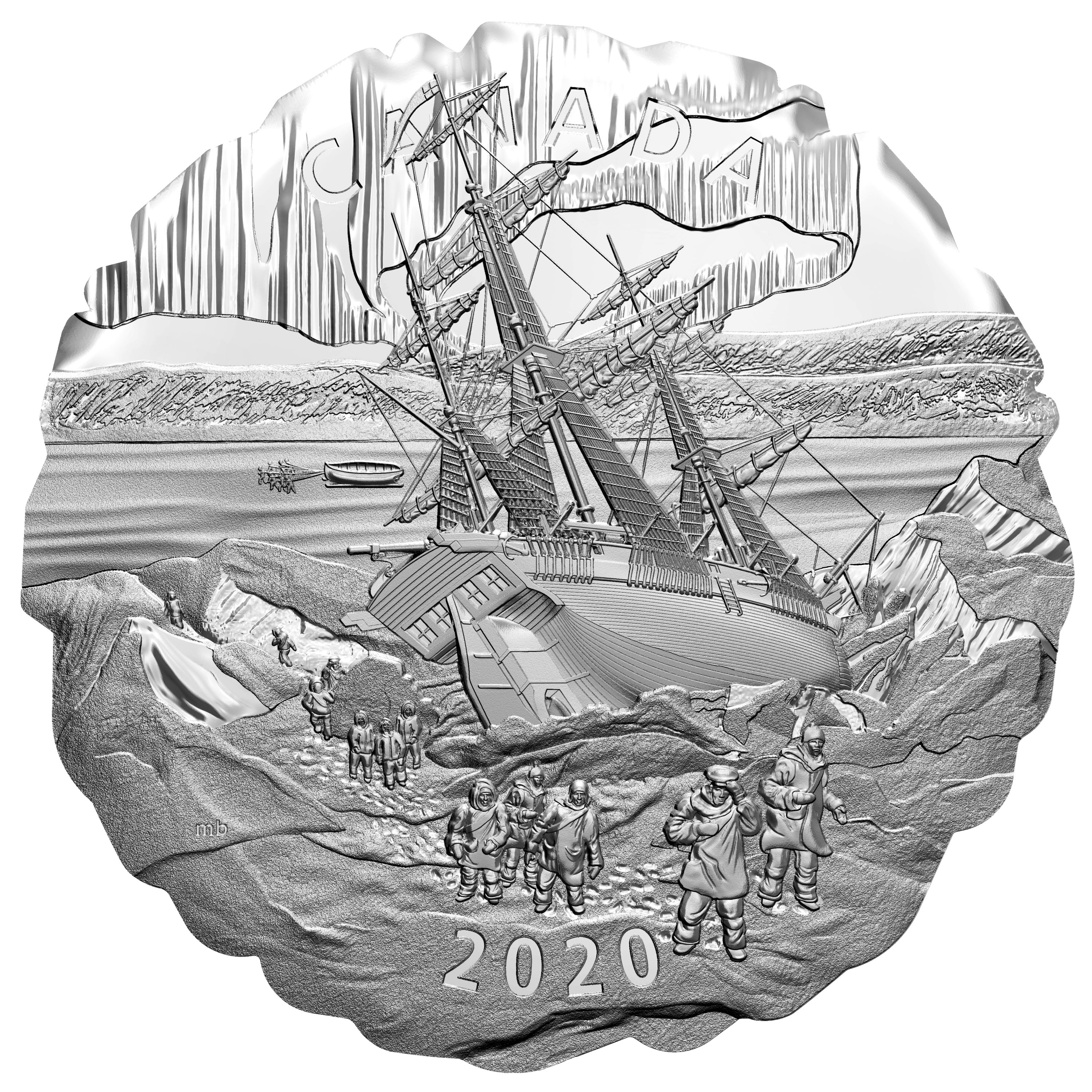 1944年 米国初日カバー 額装 Franklin Mint系 汽車銀色 2020 $50 Franklin's Lost Arctic Expedition Five-Ounce Fine Silver